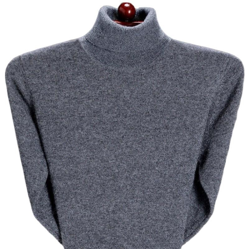 Men’s Thick Cashmere Turtleneck Sweater – Winter Warm