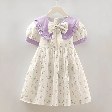 Girls Floral Chiffon Princess Dress Summer Korean Style – Summer Kids Fashion Nepal | Tudoholic