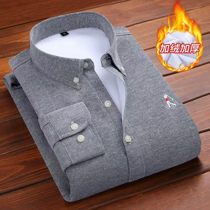 Men’s Fleece-Lined Oxford Shirt – Warm Casual Classic