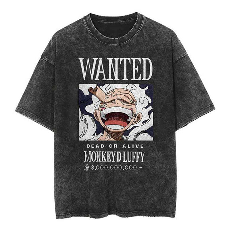 Trendy Distressed Washed Hip-Hop Men's Short-Sleeve Te