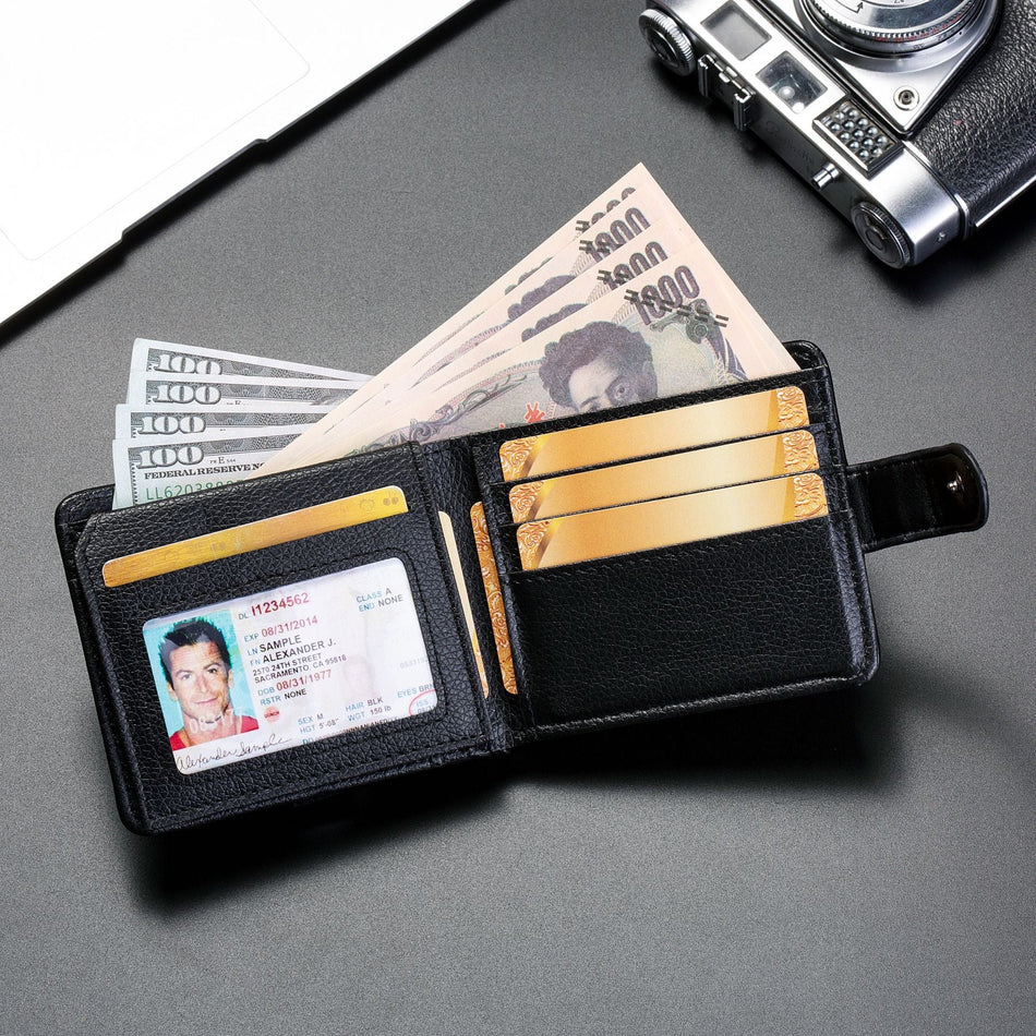 Men’s Short Leather Wallet – Multi-Card & Coin Purse