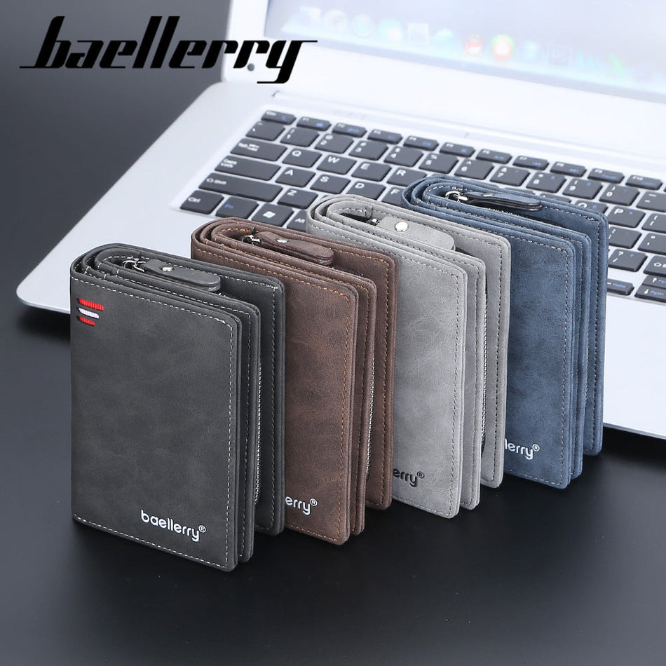 Baellerry Men’s Frosted Leather Anti-Theft Wallet
