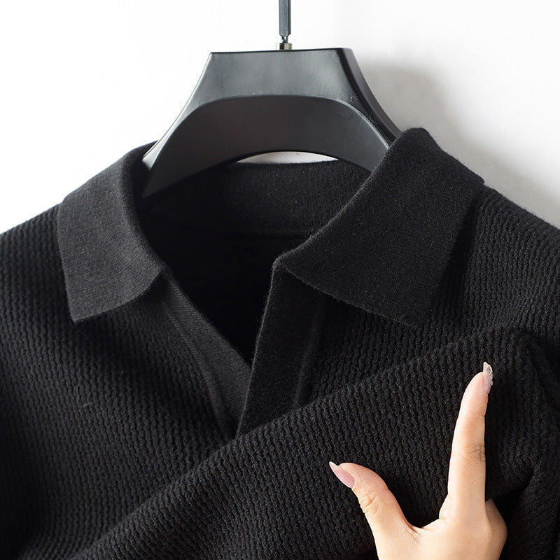 Men’s V-Neck Sweater Korean Style Loose Knitted Polo Top