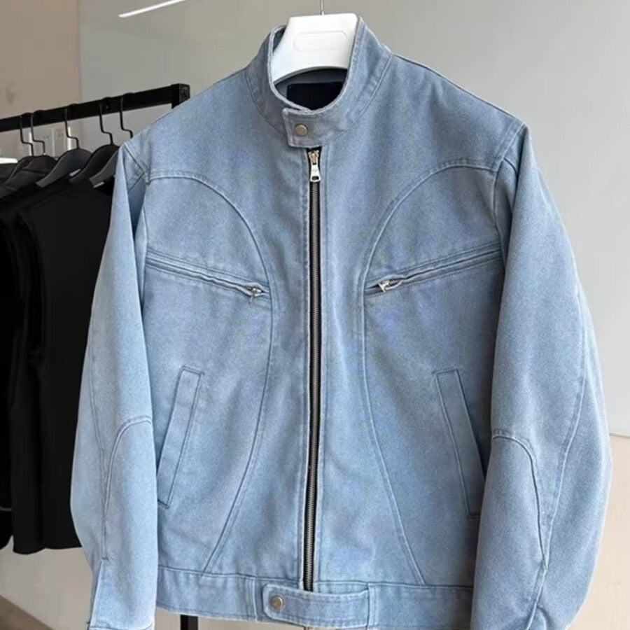 STOCK-Men’s Retro Workwear Pilot Jacket – Spring & Autumn Fashion