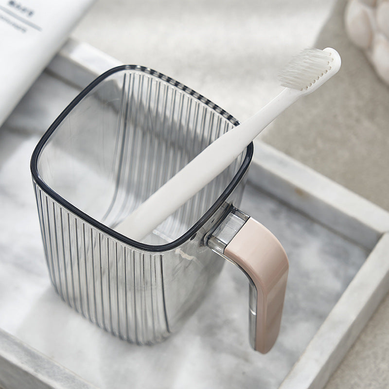 Transparent Mouthwash Cup – Korean Style Toothbrush Cup with Handle