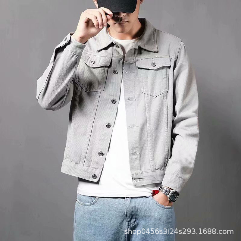 Korean Style Ripped Men’s Denim Jacket – Autumn Winter
