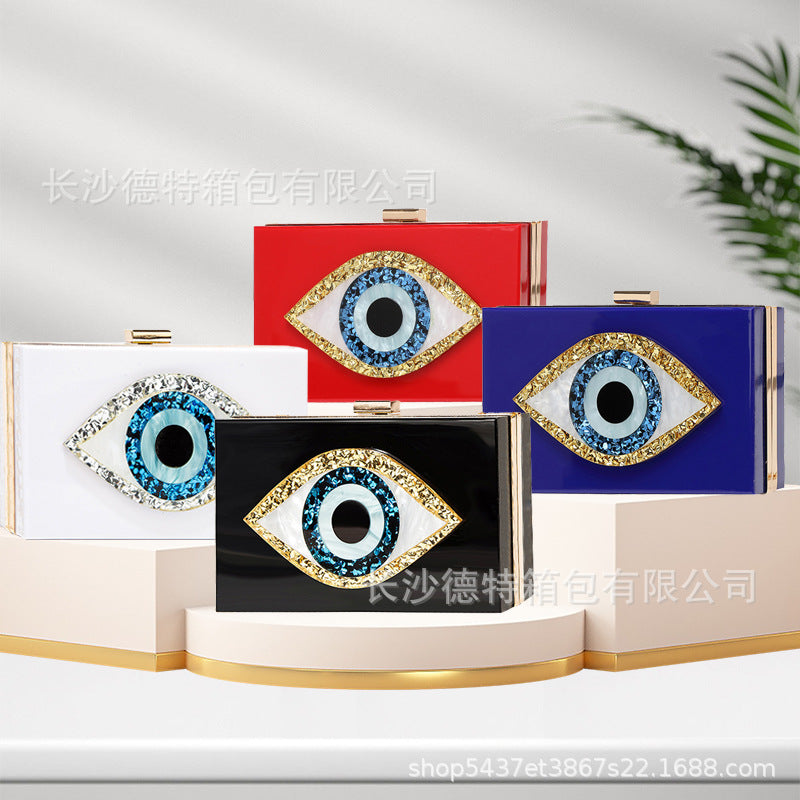 Acrylic Eye Design Clutch – Party Crossbody Bag