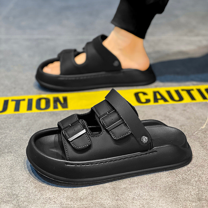 STOCK-Men’s Summer Dual-Use Sandals | Thick Sole Driving Slippers