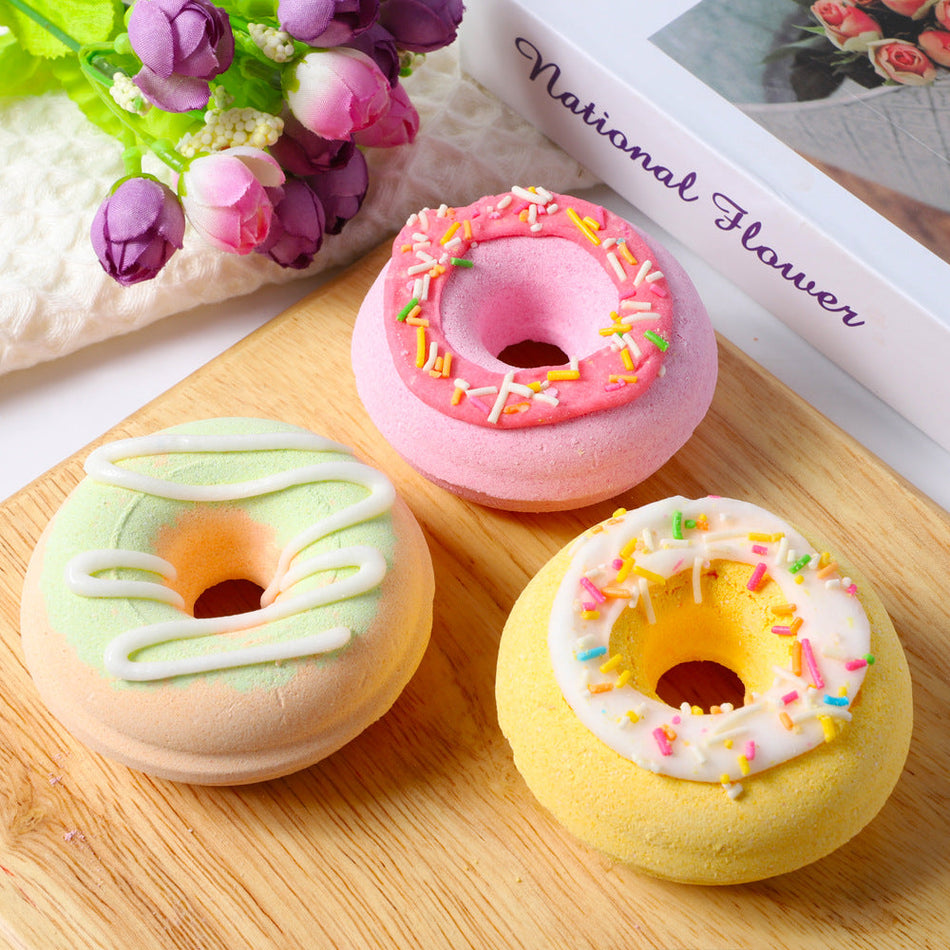 Cartoon Donut Bath Bombs – Multi-Color Bubble Bath Set