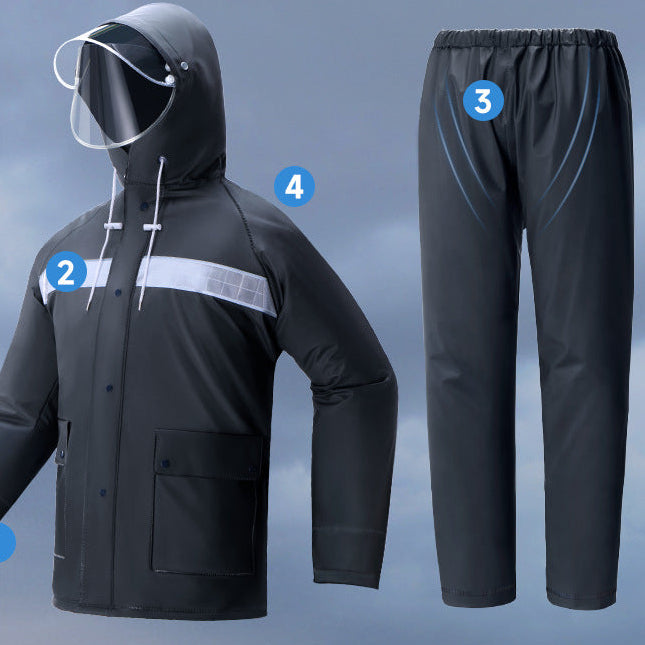 Pro Delivery Split Rain Suit Double Brim Thermal