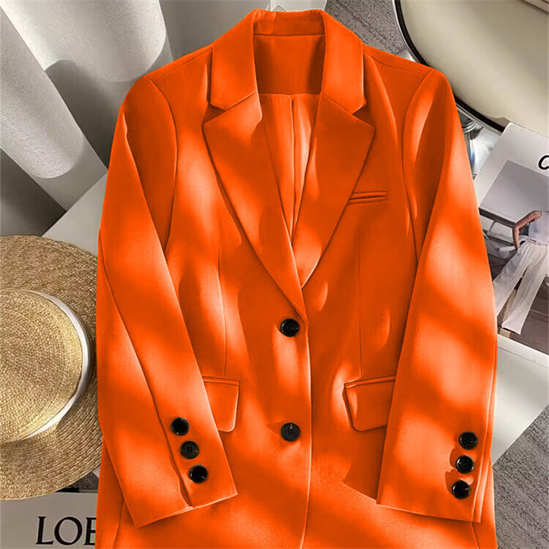 STOCK-Brown Korean Style Blazer for Women – Spring Autumn 2026