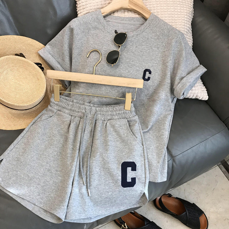 Girls Korean Letter T-Shirt & Shorts Set – Summer Kids Outfit Nepal | Tudoholic