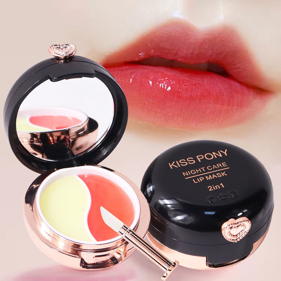 (Pack of 2 )KISSPONY Two-Color Sleep Cushion Lip Mask –