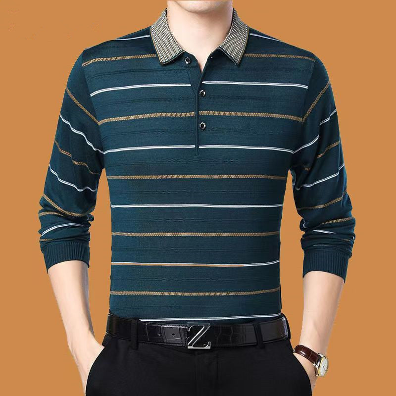 Middle-Aged Men’s Long-Sleeve Base Shirt – Plus Size