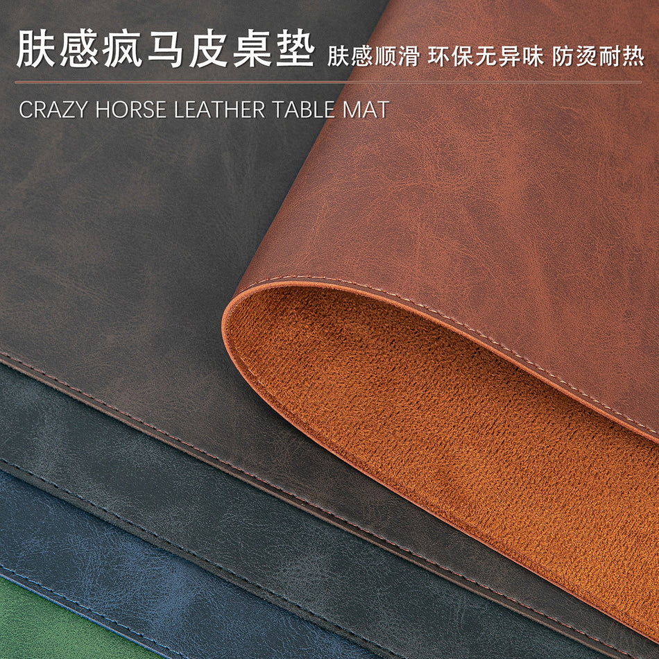 Crazy Horse Leather Oversized Desk & Mouse Pad – Custom Office