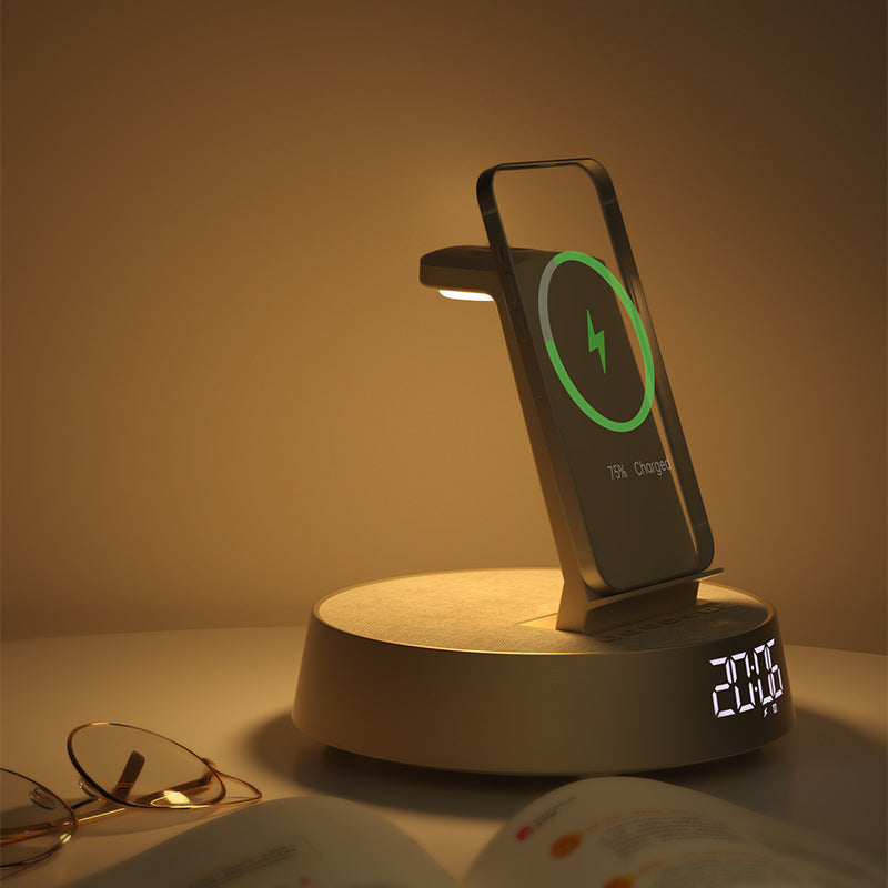Wireless Charging Bluetooth Speaker | Alarm & Light