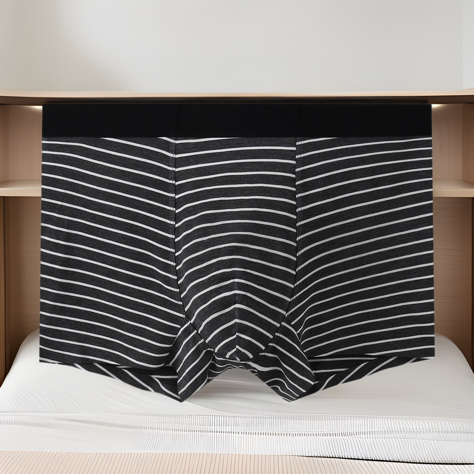 PACK OF - 5 Striped Modal Antibacterial Boxer Shorts for Men
