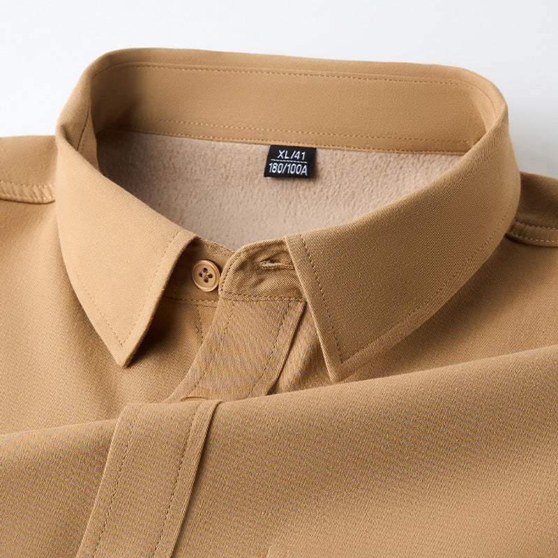 Men's Pure Cotton Fleece Lined Long Sleeve Shirt Jacket