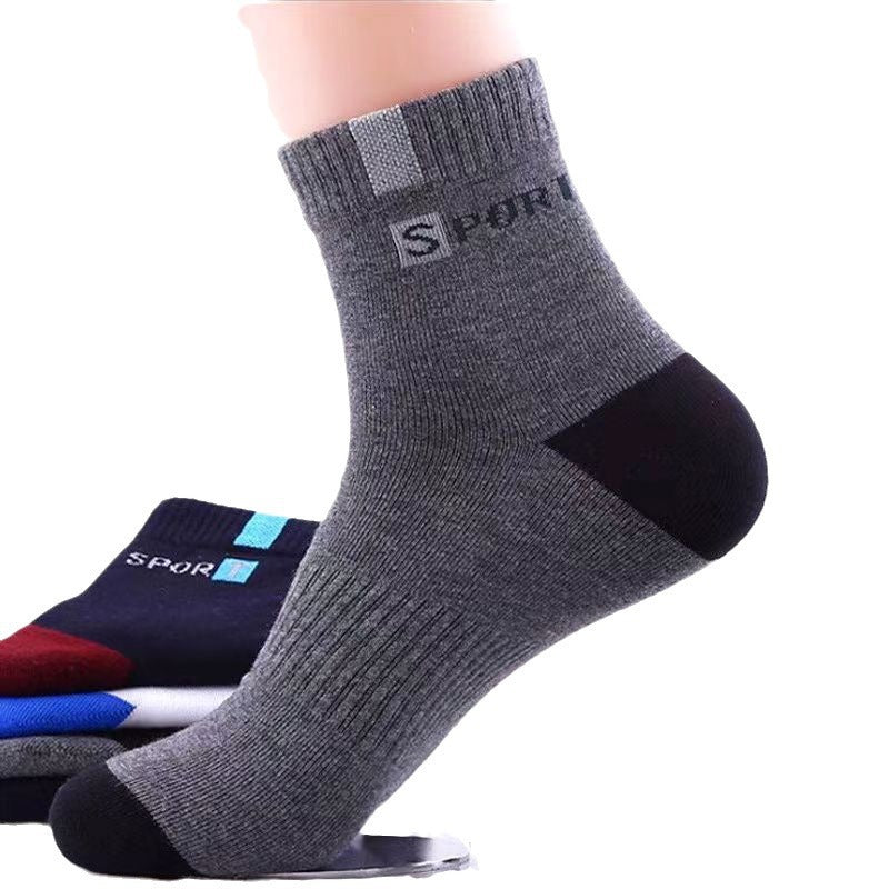 (Pack of 10)-Men's Mid-Calf Cotton Socks – Breathable Summer