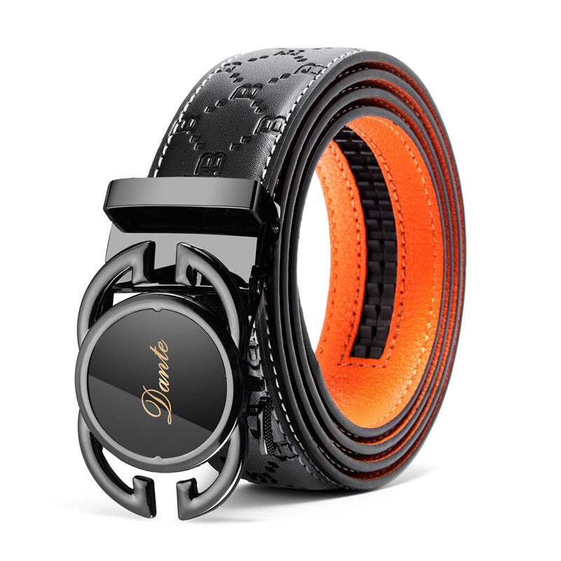 Men's Genuine Leather Automatic Buckle Business Belt