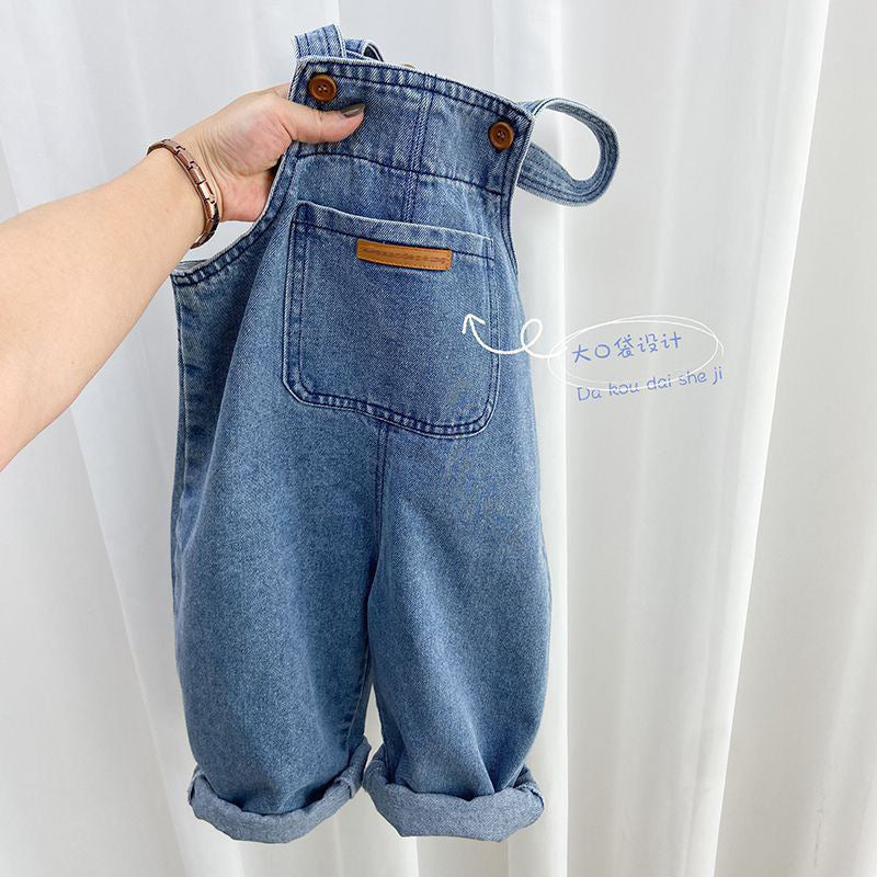 Kids’ Simple Jeans – Unisex Spring & Autumn Pants