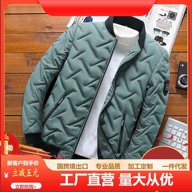 STOCK-Men’s 2023 Down Cotton-Padded Coat – Stand Collar Warm