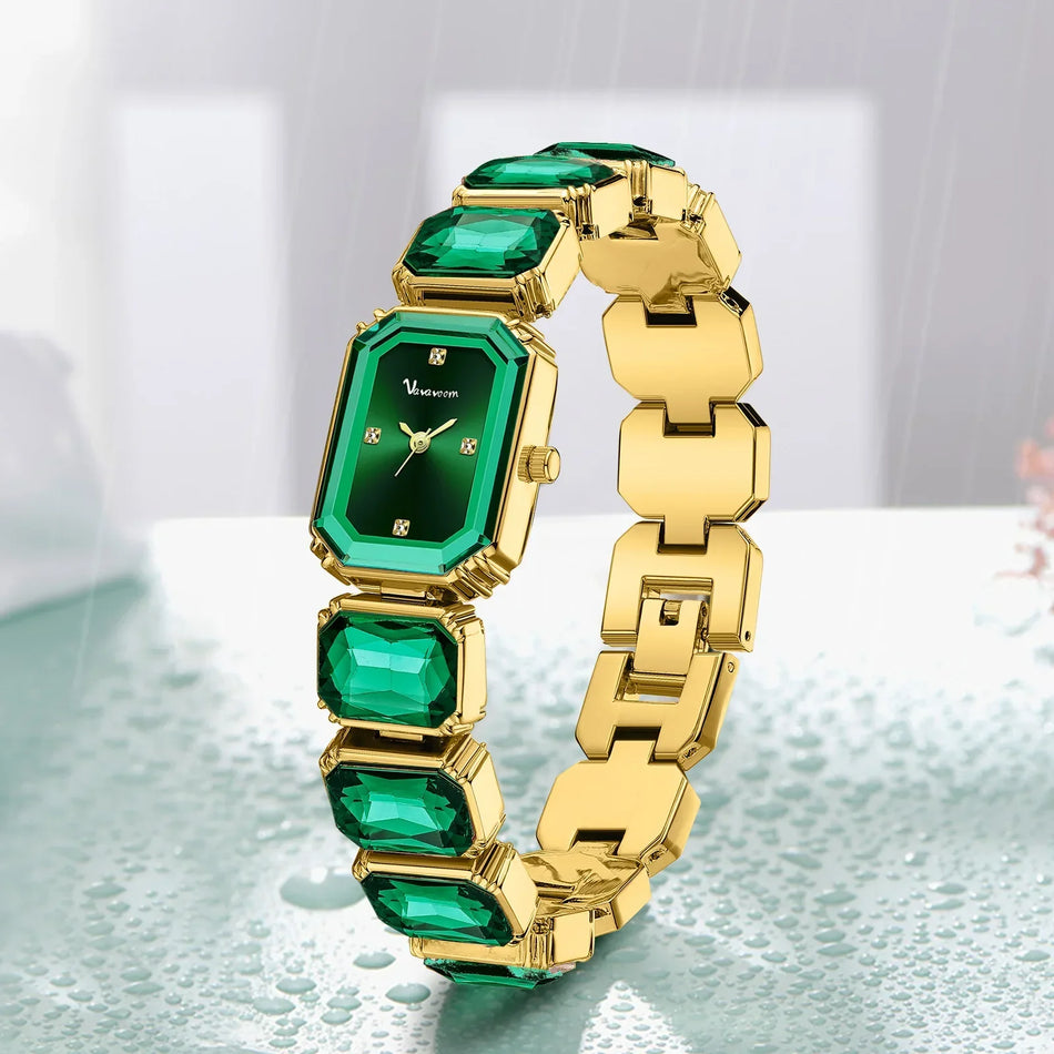 Diamond Green Dial Women’s Watch – Stylish & Luxury Design