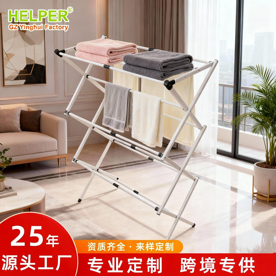 Metal Folding Clothes Drying Rack for Home & Towels