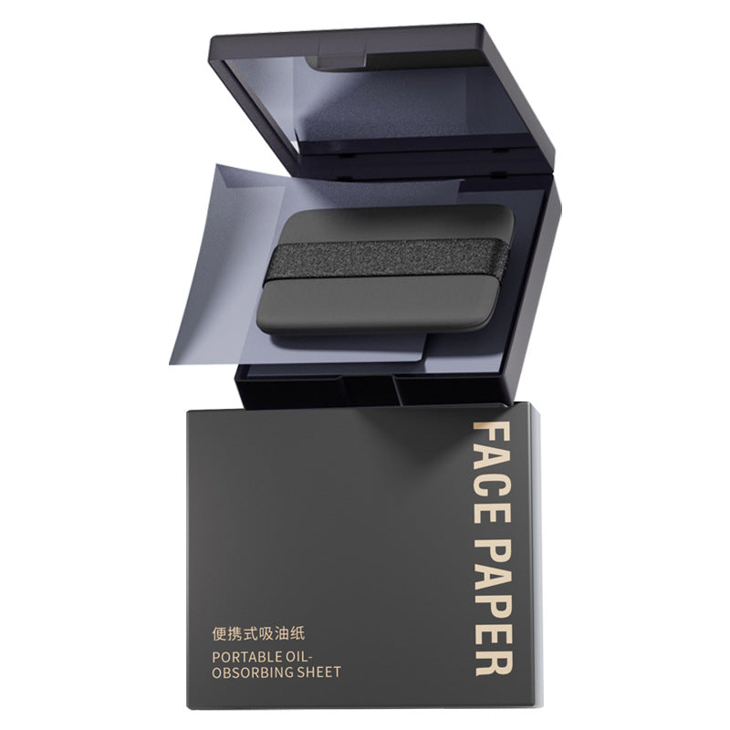 Portable Facial Oil-Absorbing Paper with Powder Puff & Mirror