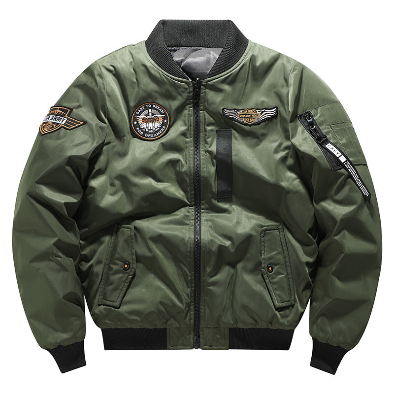 Men’s Double-Sided Cotton-Padded MA1 Aviator Jacket Thick