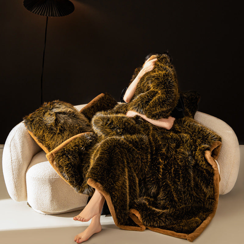 Imitation Fox Fur Extra Thick Winter Blanket