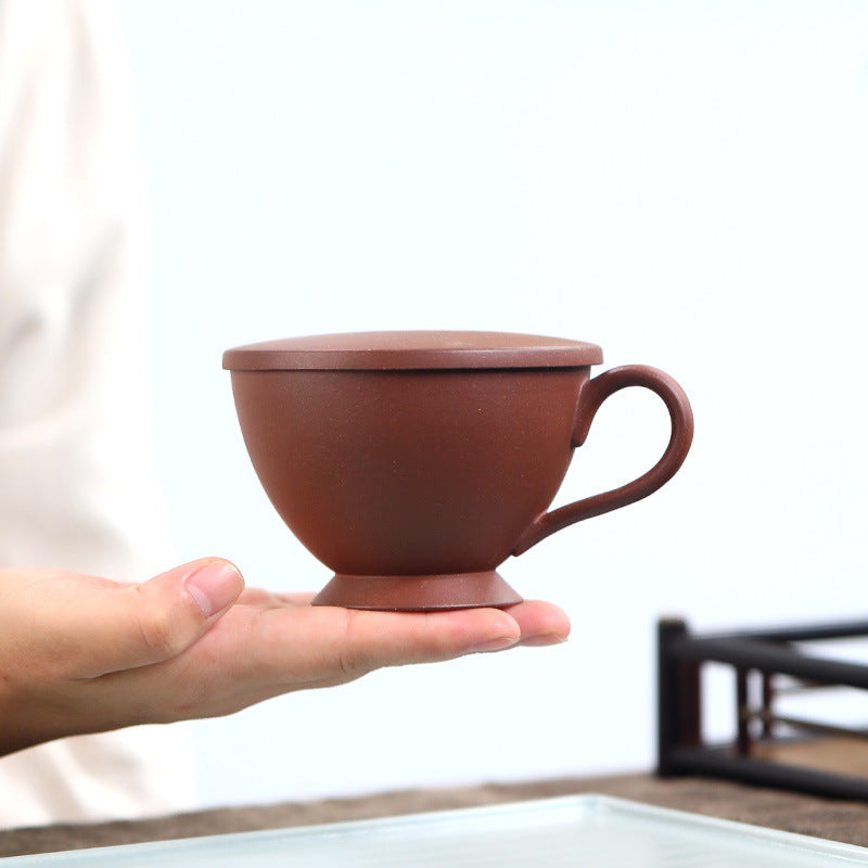 Yixing Purple Mud Tea Master Cup with Lid Handmade Set