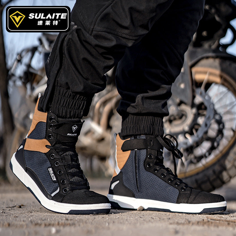 Summer Breathable High-Top Motorcycle Riding Shoes
