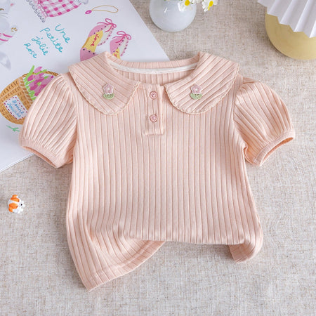 Girls Pure Cotton T-Shirt – Simple All-Match Summer Top – T-Shirts – Image 9