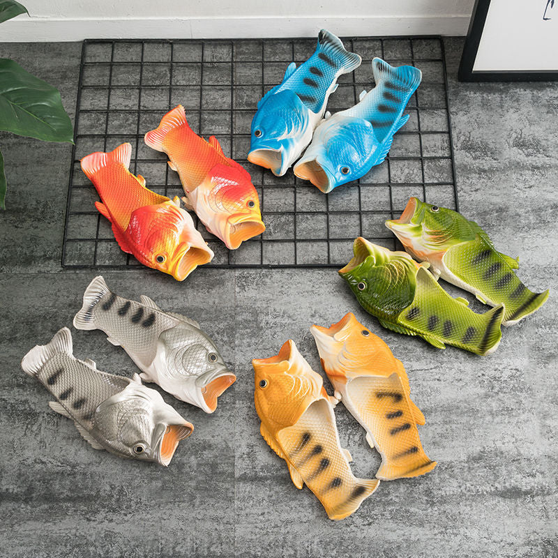Fish Slippers Men’s Funny Non-Slip Trendy Salted Fish Sandals