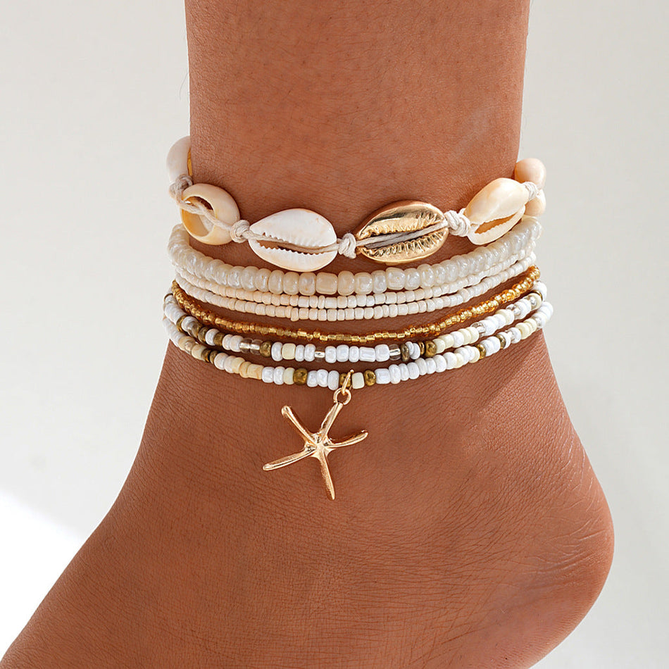 Bohemian Gold Shell Anklet – Beach Holiday Style