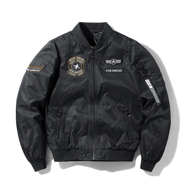 Men’s Reversible Cotton Bomber Jacket Winter Embroidered