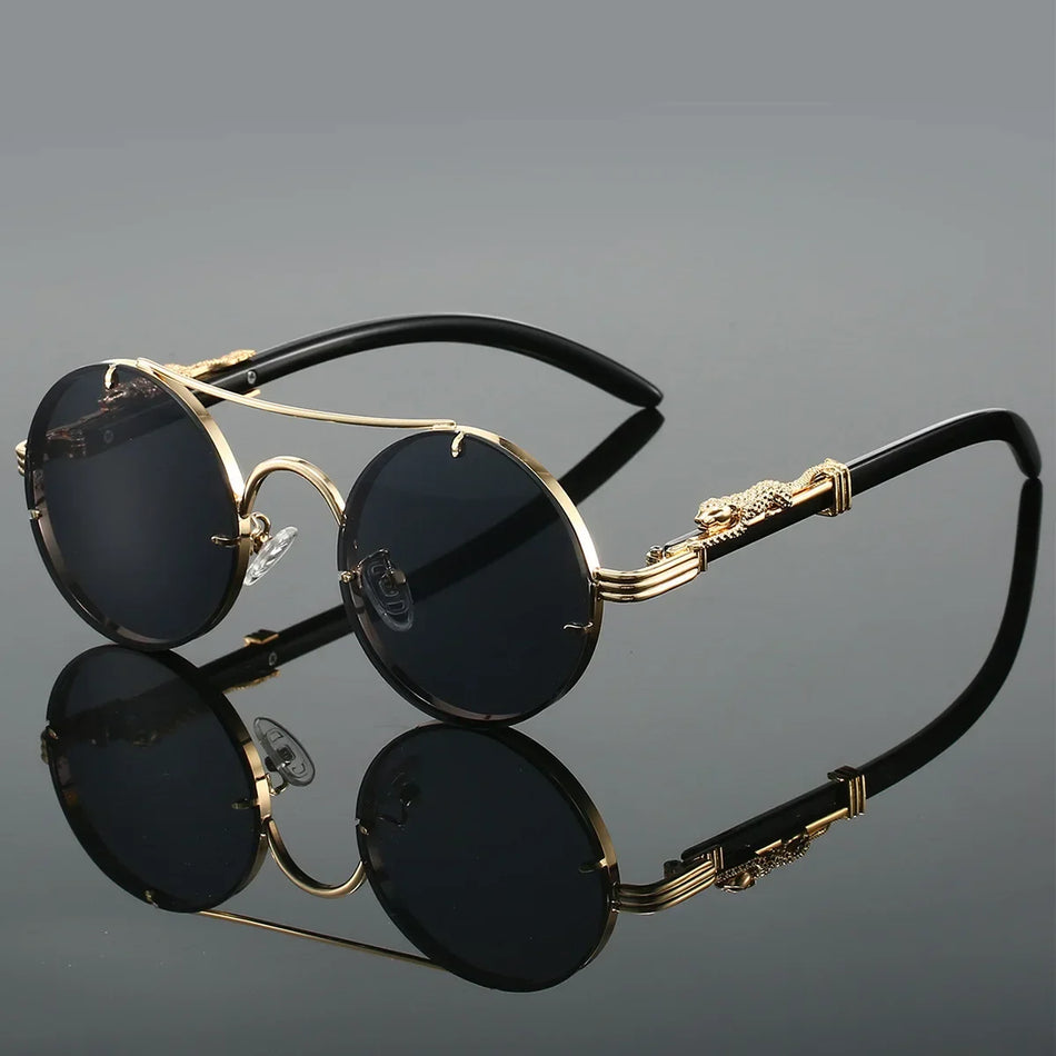INSTOCK-Retro Leopard Head Round Sunglasses | Fashion Trend