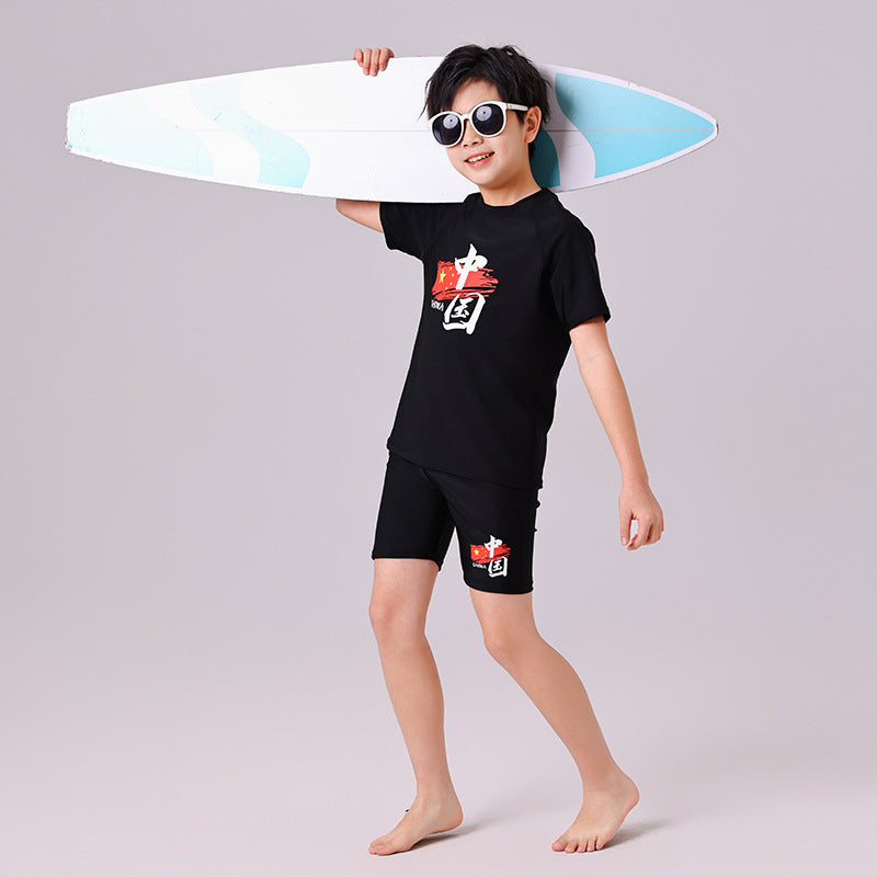 Kids' Split Swimsuit Set – Chinese Style for Ages 3–12