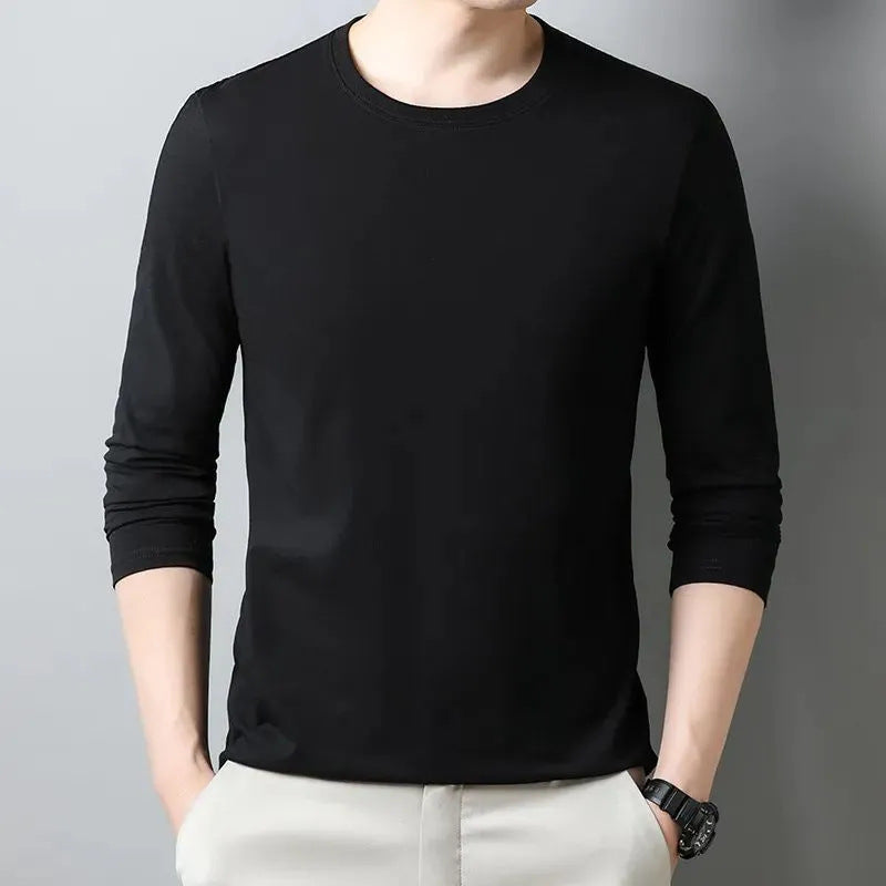 STOCK-Men’s Heavy Cotton Long Sleeve Winter Base Shirt