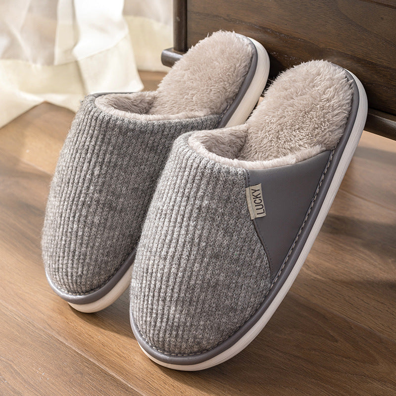 2025 Men’s Cotton Slippers Warm Indoor Wool Home Shoes