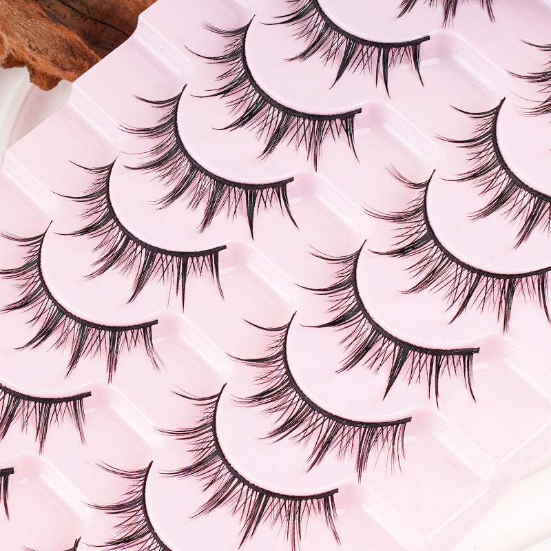 10 Pairs Hard-Stem False Eyelashes – Cartoon Little Devil Style