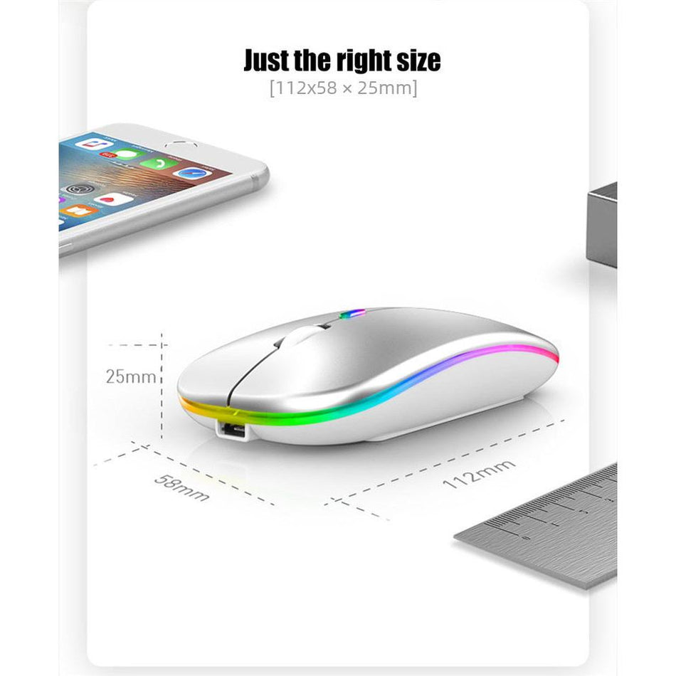 Silent Dual-Mode Bluetooth Mouse with RGB Light