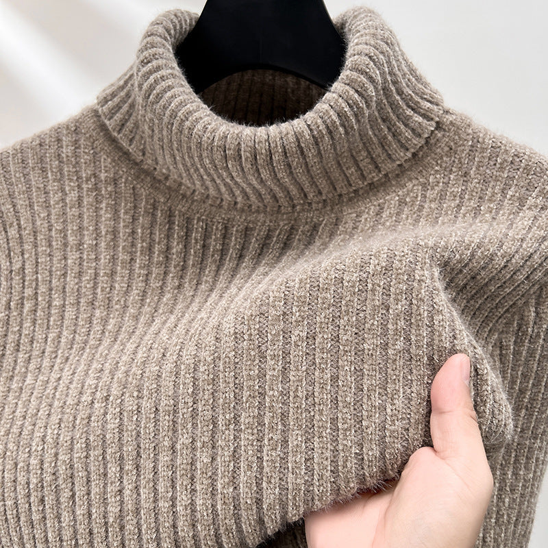 Men’s Winter Wool Sweater – High Collar Cashmere Knit