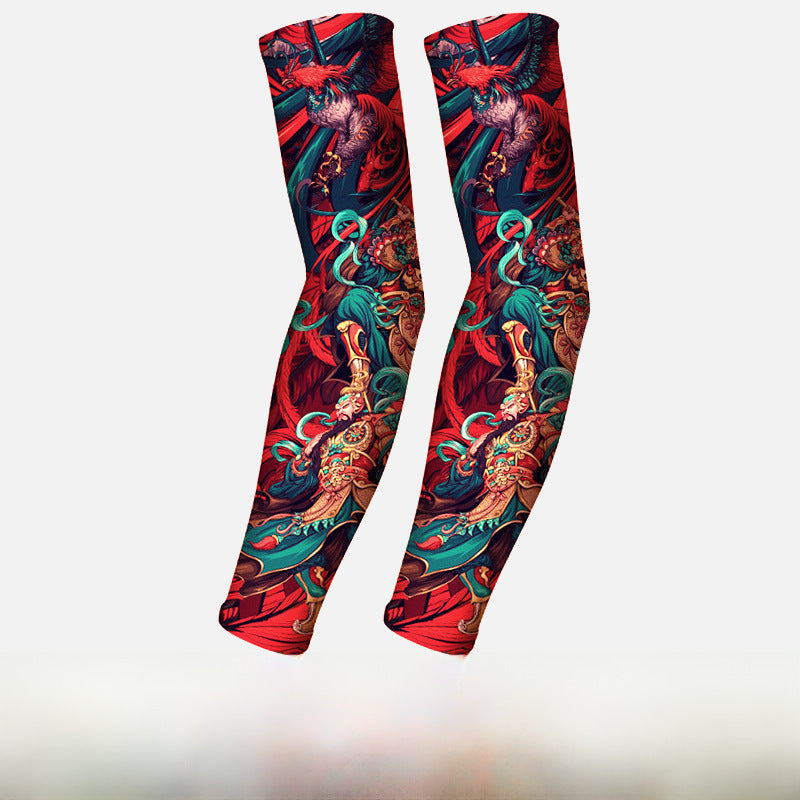 MEETSUNNY Floral Tattoo Ice Silk UV Sleeves | Unisex
