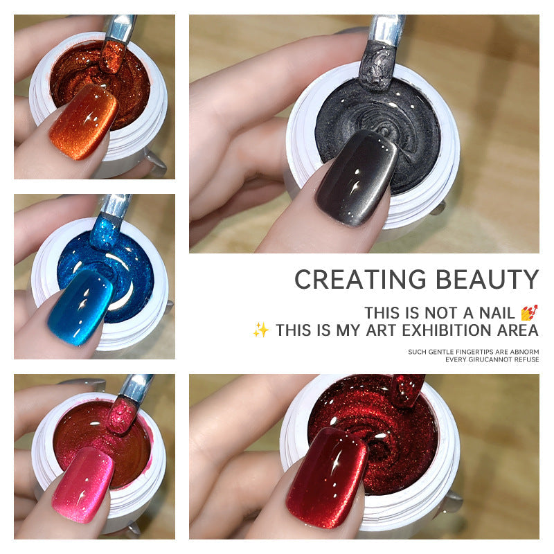 Cat’s Eye Gel Nail Polish Set – 5-Color Shimmer Kit
