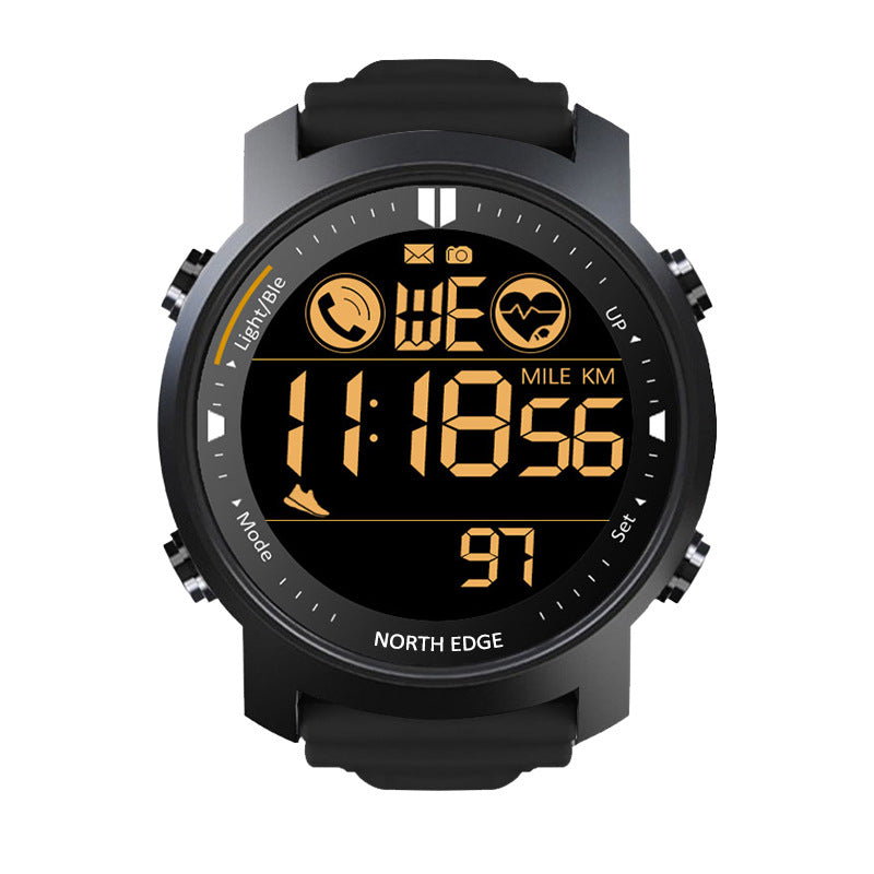 Smart Sports Metal Watch with Heart Rate and Bluetooth Tracking in Black