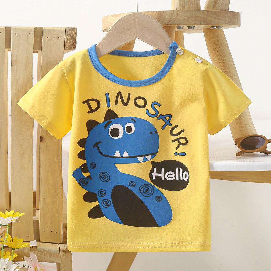 2024 Cartoon Cotton T-Shirt – Korean Style for Kids