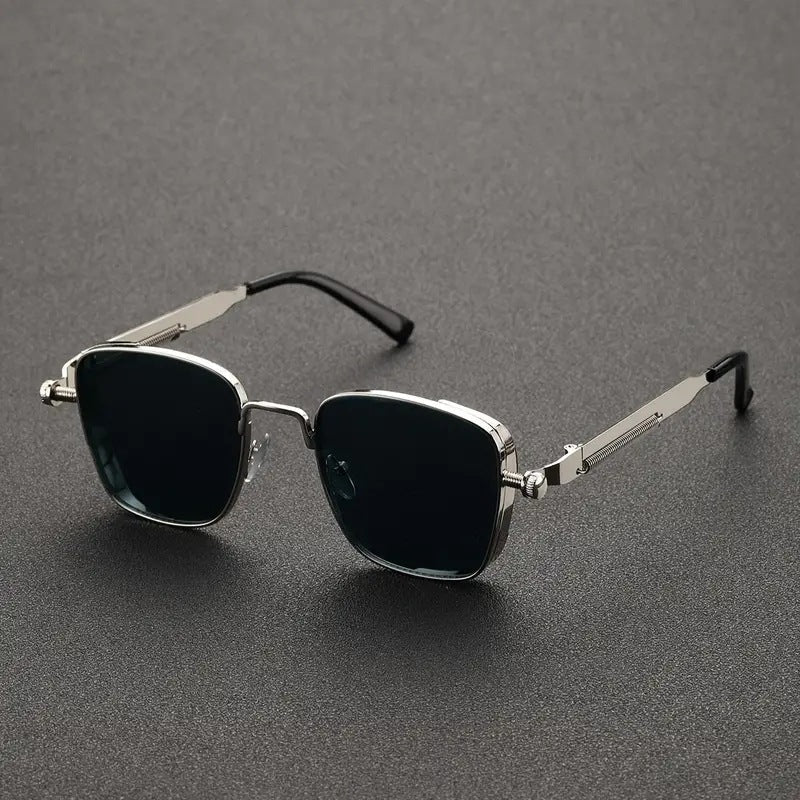 2025 Retro Metal Box Sunglasses | Anti-UV Steampunk