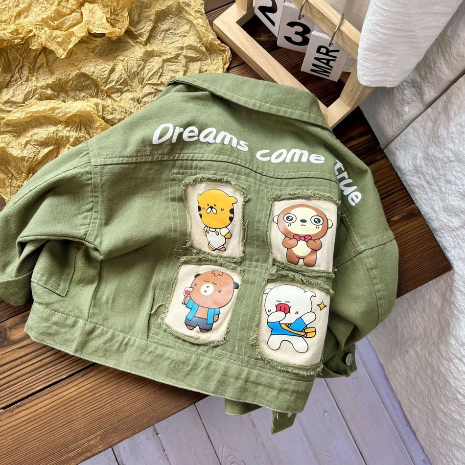 Boys Denim Jacket 2025 Spring Autumn Handsome Windproof Coat